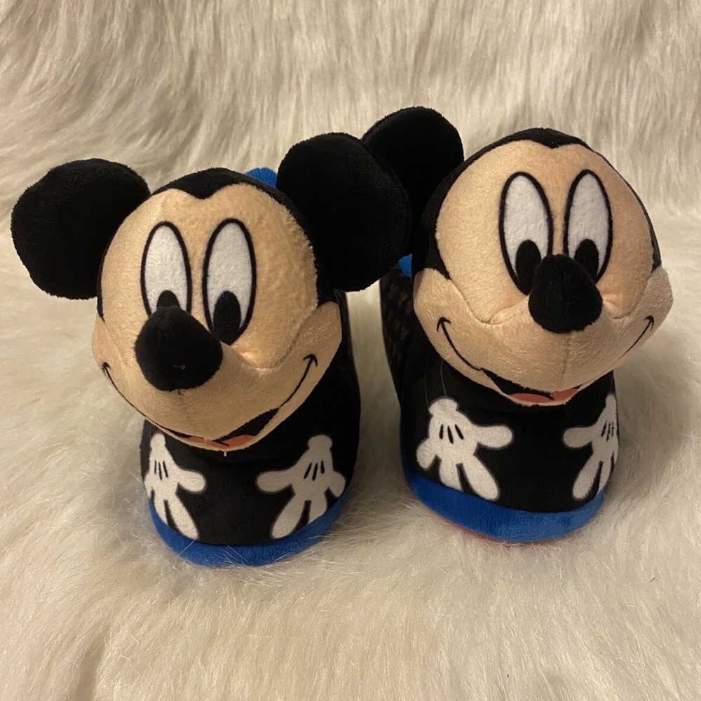 Disney Junior Mickey Mouse‎ Slippers Toddler Boy's Size 9-10 Slip On Shoes